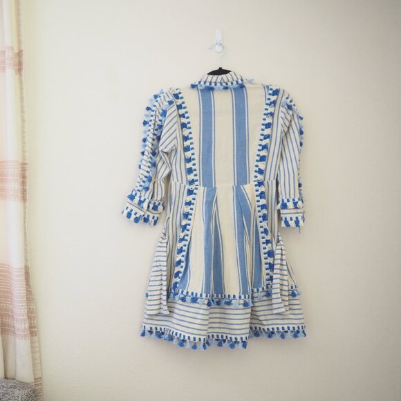 Dodo Bar Or Blue Skyler Tassel Mini Dress sz M - Picture 11 of 12